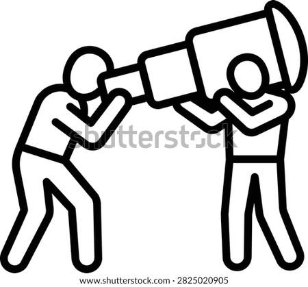 Vector illustration of a shared telescope with people collaborating, symbolizing support, scientific discovery, and educational partnership.