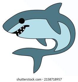 A vector illustration of a shark