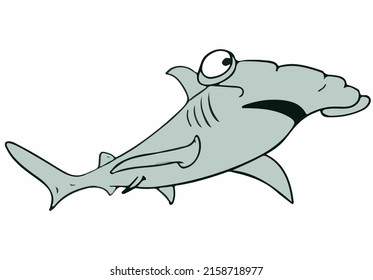 A vector illustration of a shark