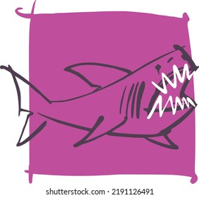 vector illustration of a shark
