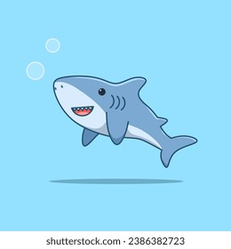 Vector illustration of a shark cartoon 