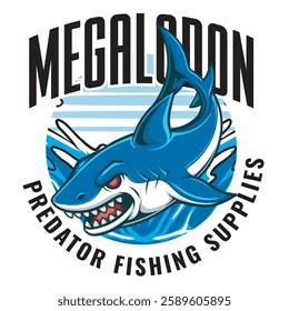 Vector Illustration of Shark Fish with Detailed Vintage Illustration Available for Tshirt Design