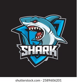 Vector Illustration of Shark Fish with Detailed Vintage Illustration Available for Logo Badge