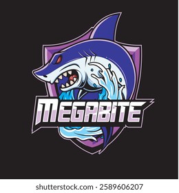 Vector Illustration of Shark Fish with Detailed Vintage Illustration Available for Logo Badge