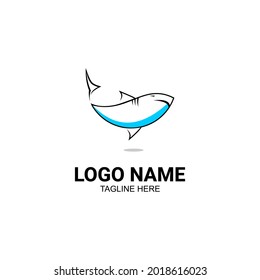 vector illustration of shark icon, line art design