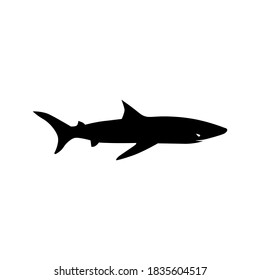 Vector illustration of a shark icon. Silhouette image.