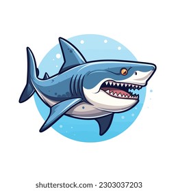 Vektorgrafik von Haifisch einzeln