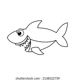 Vector Illustration Shark Isolated On White Stock Vector (Royalty Free ...