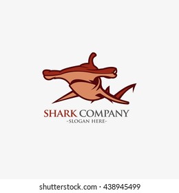 Vector illustration of shark logo design template. flat style design