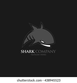 Vector illustration of shark logo design template. flat style design