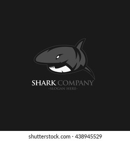 Vector illustration of shark logo design template. flat style design