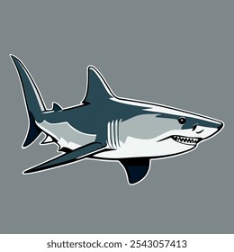 A vector illustration of a shark with sharp edges