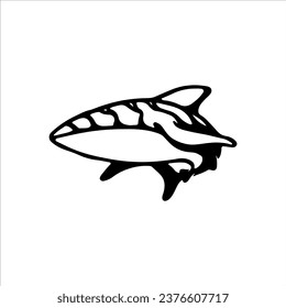 vector illustration of shark silhouette