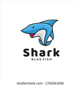 Vector  Illustration Shark Simple Mascot Style.