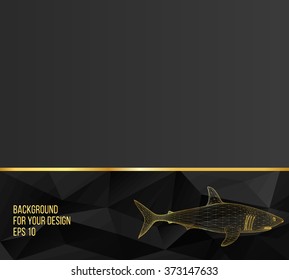 Vector illustration shark. The structural grid of polygons. Abstract Creative concept vector background. Molecular lattice. Polygonal design style letterhead and brochure.