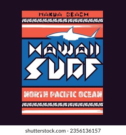 vector illustration of shark and  surfing theme. t shirt graphics