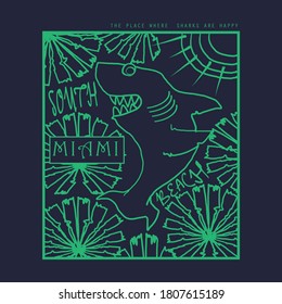 vector illustration of shark theme . t shirt graphics