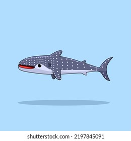 Vector illustration of a shark whale cartoon 
