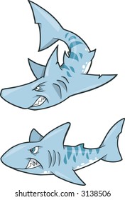 Vector Illustration of Sharks