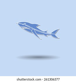 Vector illustration of  Sharks color background.