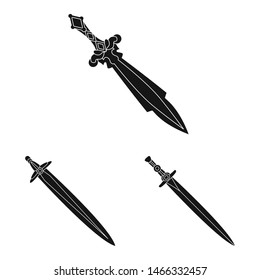 Vector illustration of sharp and blade sign. Set of sharp and dagger stock vector illustration.