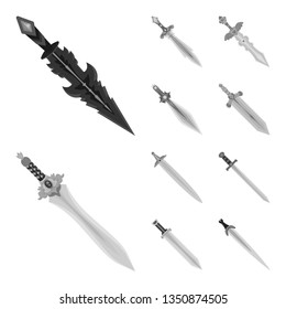 Vector illustration of sharp and blade  symbol. Set of sharp and dagger  vector icon for stock.