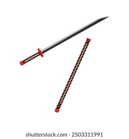Vektorgrafik eines scharfen japanischen Katana-Schwertes