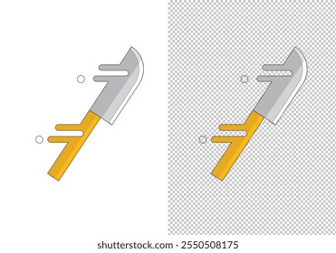 Vector Illustration of a Sharp Kitchen Knife, Simple and Elegant Cutlery Design for Kitchenware, Retro Style Blade Illustration for Traditional Cooking and Rustic Kitchen Themes. 