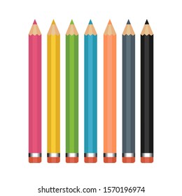 Vector illustration of sharpened detailed pencil isolated on white background