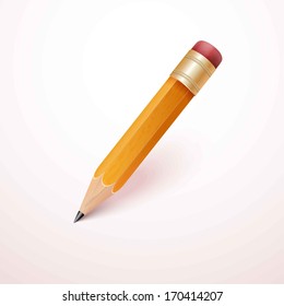 Vector illustration of sharpened detailed pencil isolated on white background