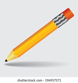 Vector illustration of sharpened detailed pencil isolated on white background