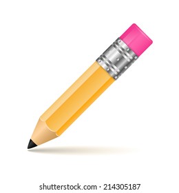 Vector illustration of sharpened detailed pencil isolated on white background