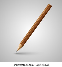 Vector illustration of sharpened detailed pencil isolated on white background
