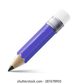 Vector illustration of sharpened detailed pencil isolated on white background