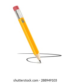 Vector illustration of sharpened detailed pencil isolated on white background