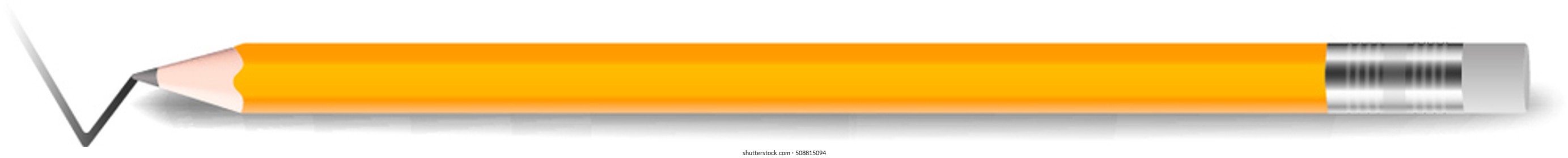 Vector illustration of sharpened detailed pencil isolated on white background