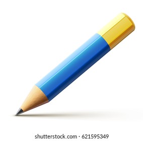 Vector illustration of sharpened detailed pencil isolated on white background
