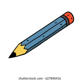 Vector illustration of sharpened detailed pencil isolated on white background
