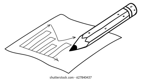 Vector illustration of sharpened detailed pencil isolated on white background. Business graph. vector growth progress