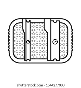 Vector illustration of sharpener and metal symbol. Web element of sharpener and blade Stock vector illustration.