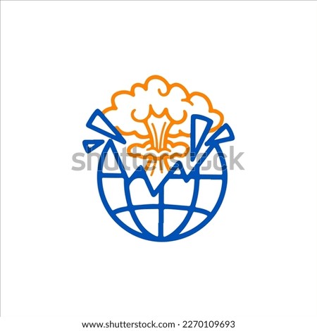 vector illustration of shattered world concept