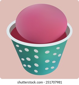 Vector illustration of shave ice in cup