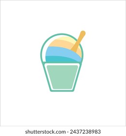 vector illustration of shaved ice, can be used for shop walls, displays