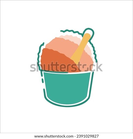vector illustration of shaved ice, can be used for shop walls, displays