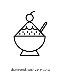 Vector Illustration Of Shaved Ice Icon On White Background.