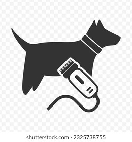 Vector illustration of shaving pets icon in dark color and transparent background(PNG).