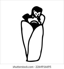 Vector illustration of shawarma on a white