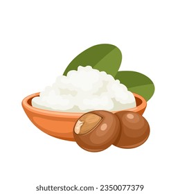 Vector illustration, shea butter, isolated on white background. svg