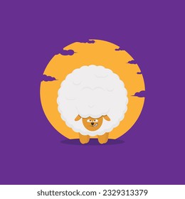 vector illustration of a sheep with an angry face.