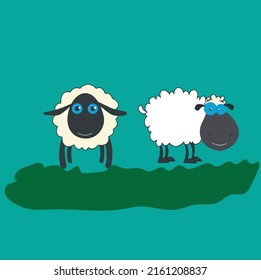 Vector illustration of a sheep cartoon animal category eps 10.